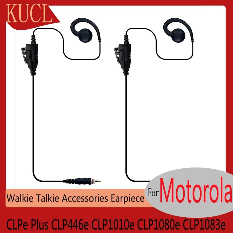 Auricolare walkie talkie con microfono per Motorola CLP446e, CLP1010e, CLP1080e, CLP1083e, radio, auricolare a forma di C, 2 pezzi