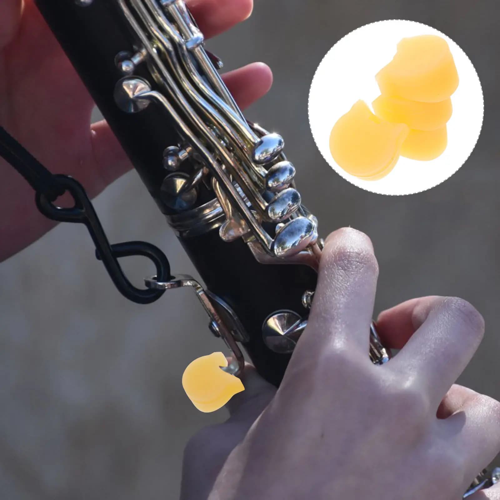 Set di 4 Cuscinetti per Pollice per Clarinetto in Morbido Silicone, Design Ergonomico per Lunghe Sessioni di Pratica, Riduce il Dolore, Adatto alla Maggior Parte dei Modelli