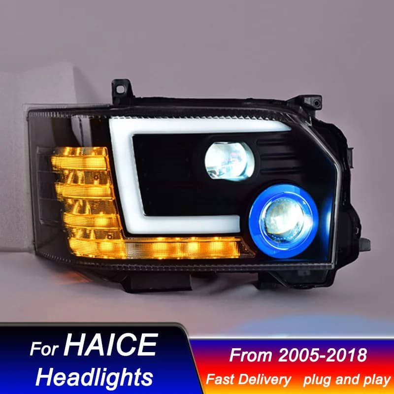 Fari a Led per auto per Toyota HIACE 2005-2018 nuovo stile Lampada frontale a LED Aggiornamento DRL Lampada di segnalazione dinamica Gruppo luce anteriore