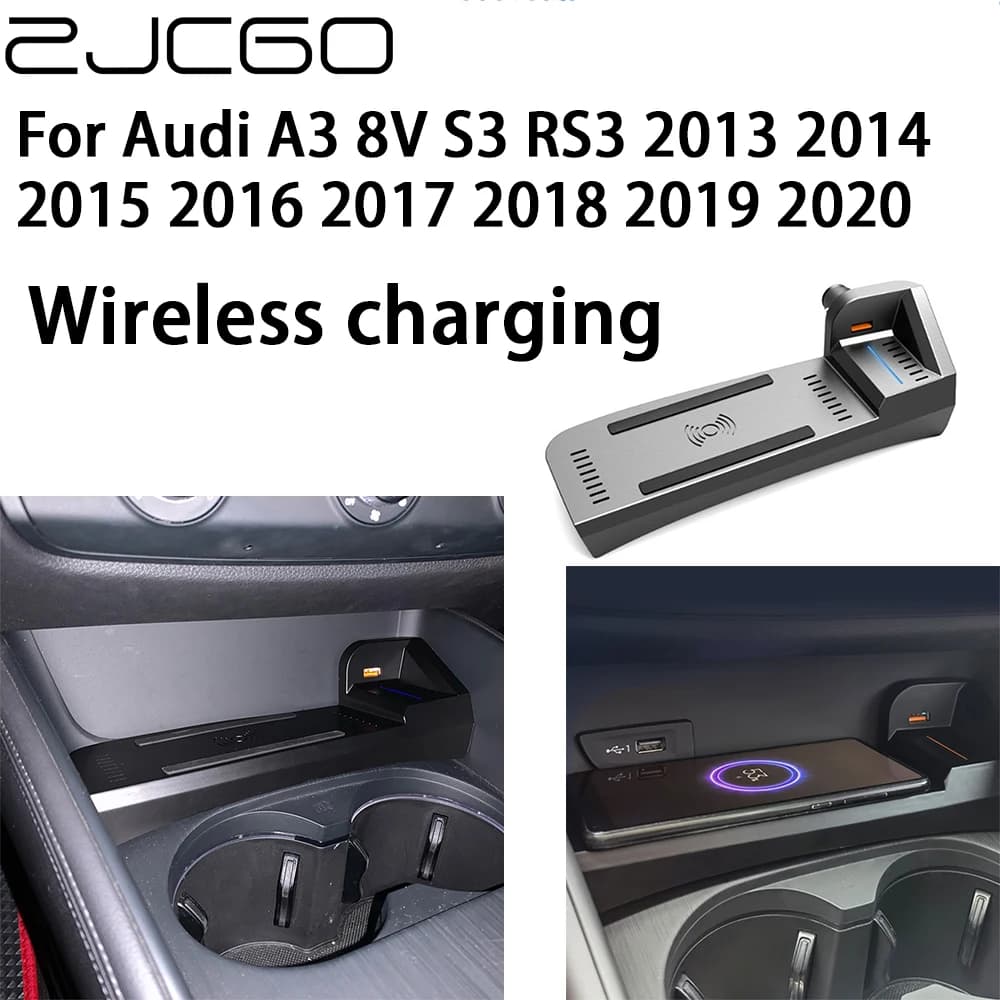 ZJCGO 15W Auto QI Del Telefono Mobile Caricatore Senza Fili di Ricarica Veloce per Audi A3 8V S3 RS3 2013 2014 2015 2016 2017 2018 2019 2020
