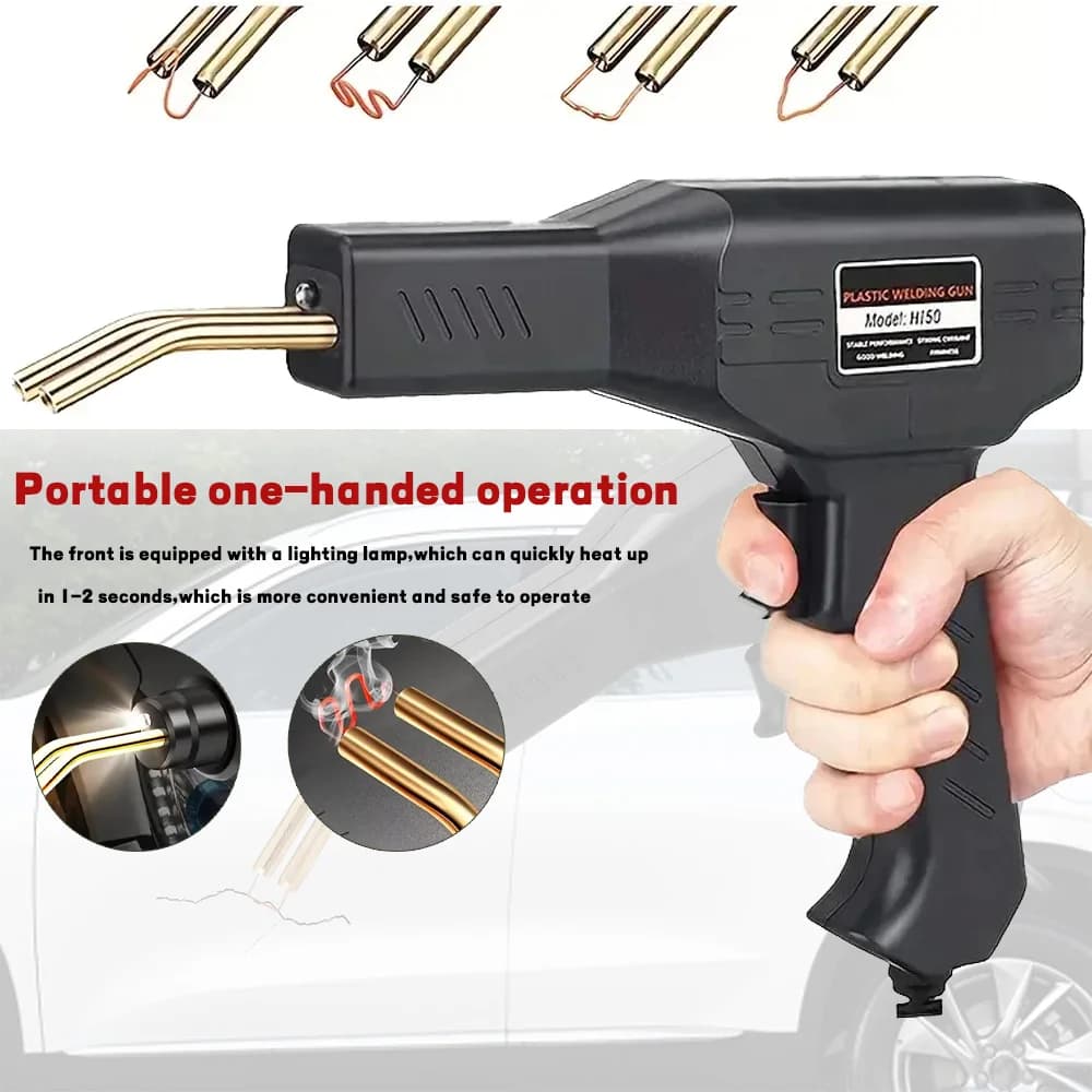 Saldatrice per plastica con cucitrice a caldo Kit di riparazione per paraurti per auto Riparazioni in plastica PVC Graffette a caldo Pistola per saldatura con 200 chiodi