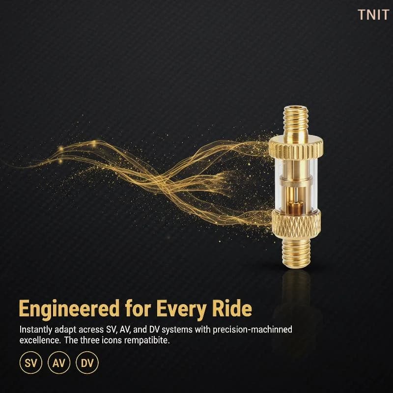 [J] Universal Brass Bicycle Valve Adapter Presta Schrader Dunlop Converter Multi-Type Inflation Adaptor For Bike Pump Inflation