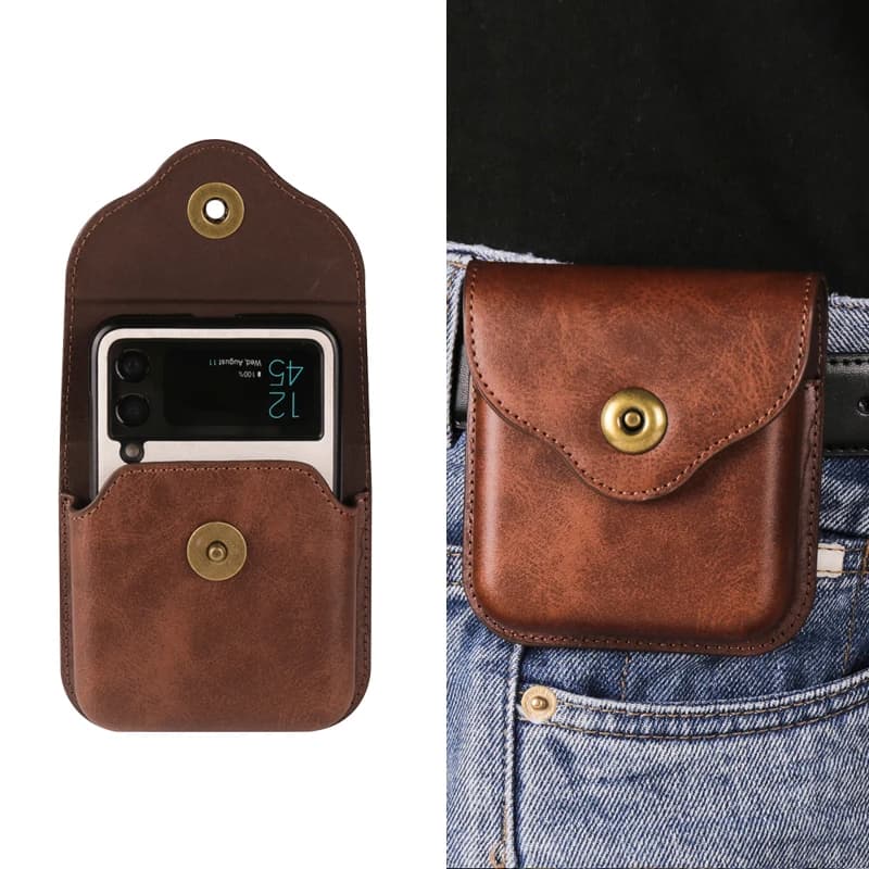 Mobile Phone Bag for Samsung Z Flip 8/7/6/5 Cover Case Leather Motorola Razr 70 60 50 40 Ultra Pocket Belt Clip Holster