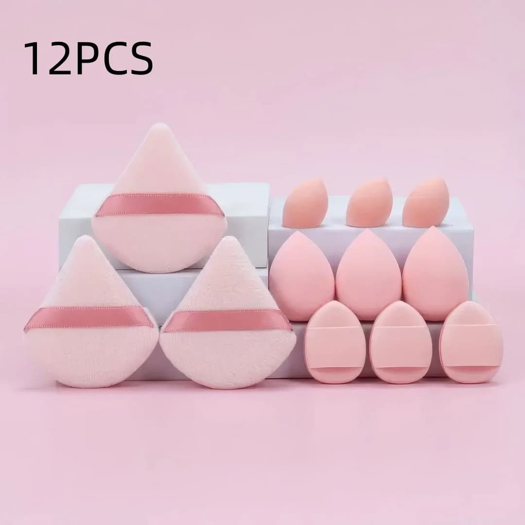 Set of 12 Sponges for Egg Shape Makeup, Soft Sponges for Fondotinta e Cipria, Female Makeup Accessories