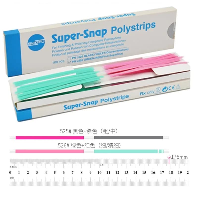 100 pcs/box Dental SHOFU Super-Snap Polystrips polishing strip resin teeth grinding grinding Shaping dentist teeth whitening tools