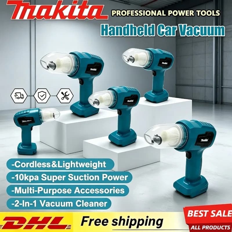 Mini Utensili Elettrici Makita, Aspirapolvere Portatile Ricaricabile per Auto, Strumento Multifunzione per la Raccolta della Polvere, Compatibile con Batterie 18V 20V