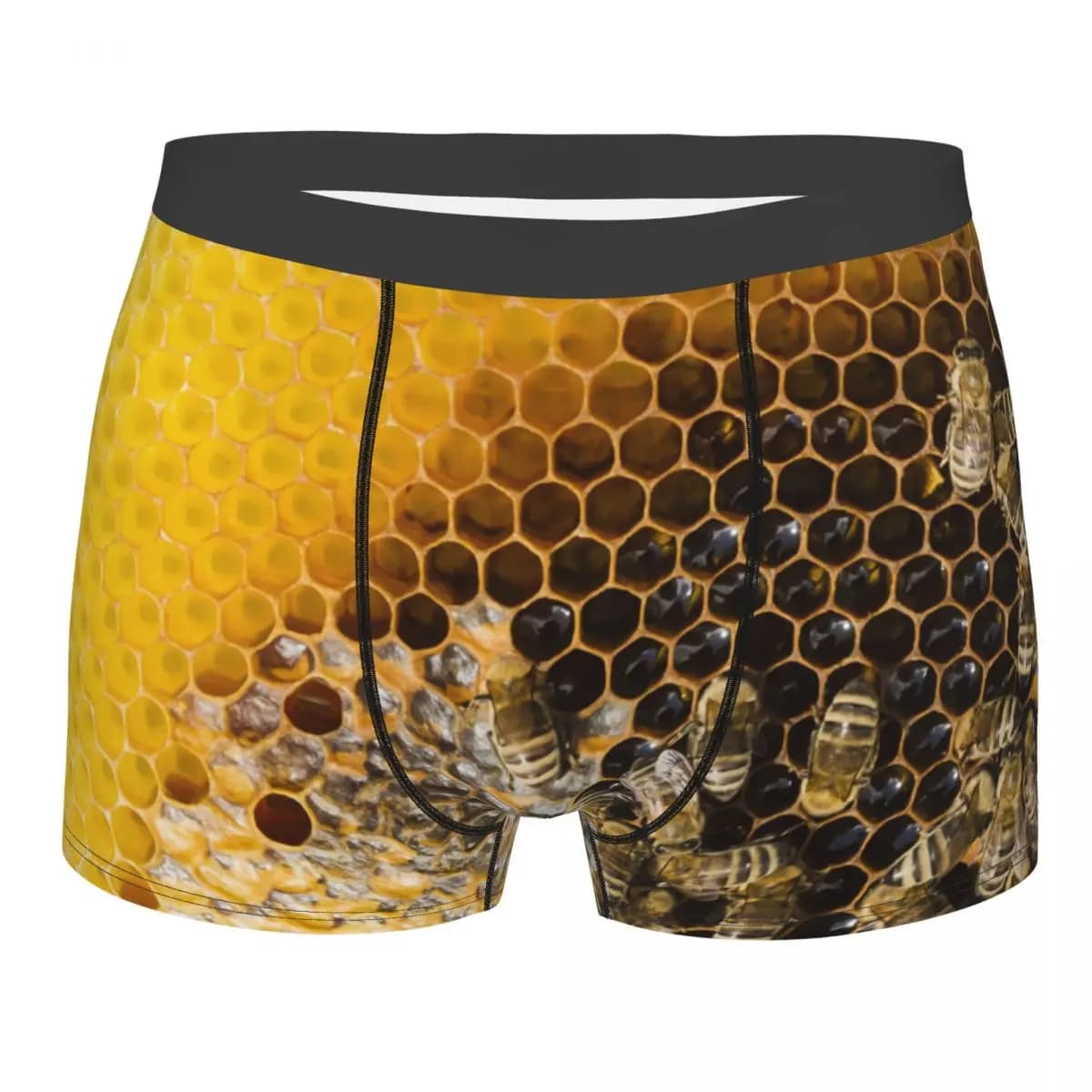 Personalizzato a nido d'ape con api intimo maschile sexy stampato carino miele bumblebee boxer mutandine slip mutande traspiranti
