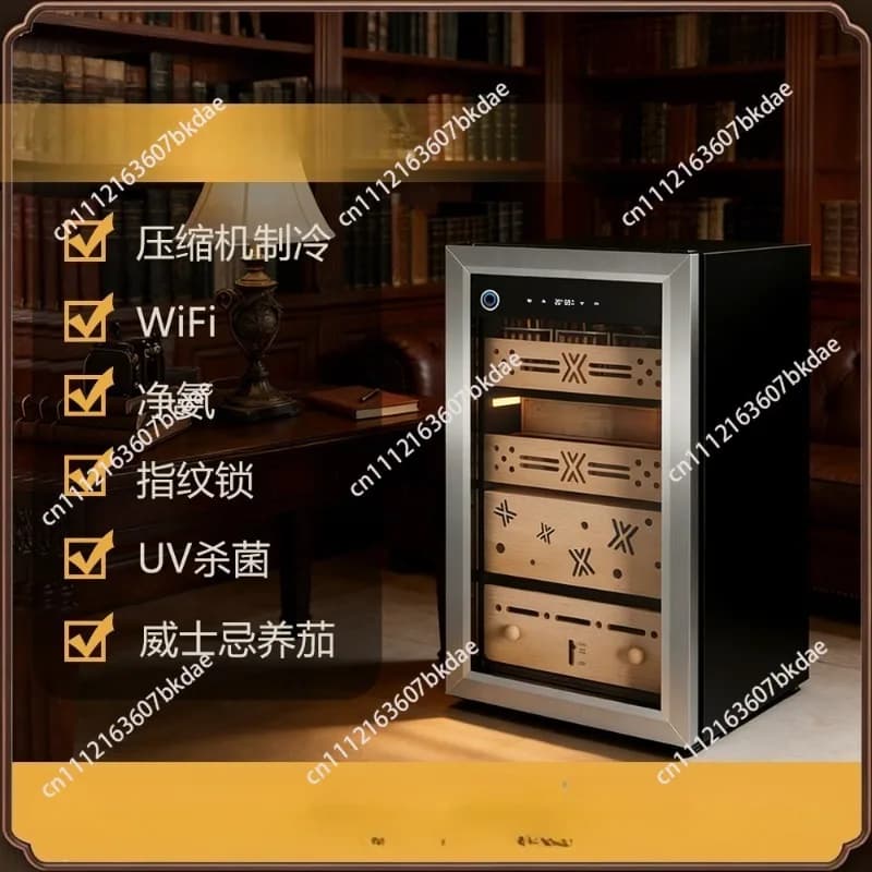 Constant temperature and humidity humidifier humidor cabinet, stainless steel compressor cooling and dehumidifying humidifier