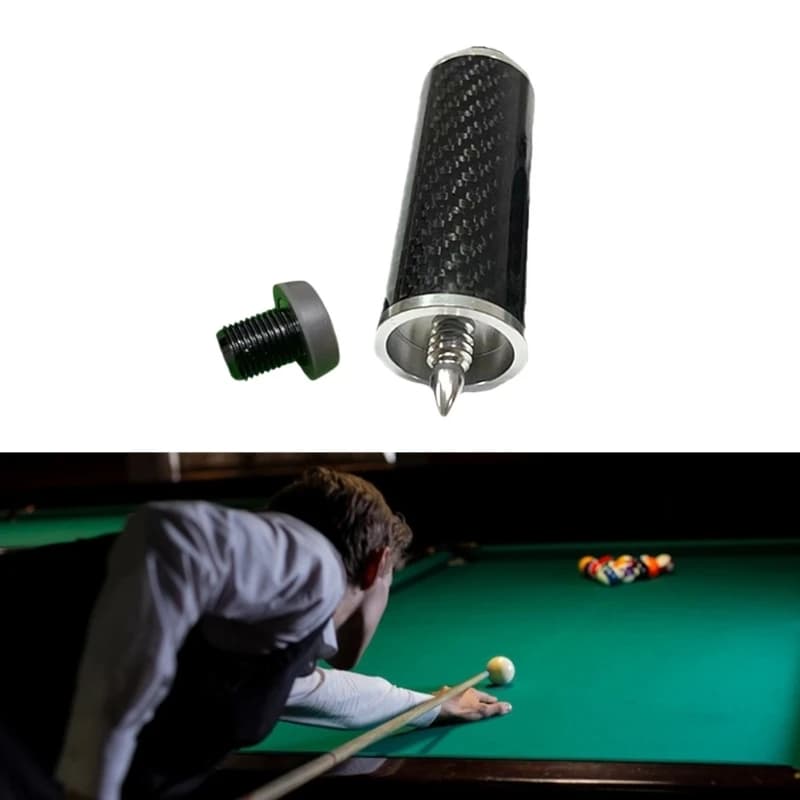 E56D Portable Carbon Fiber Pool Cue End Extenders Enhancing Stability Cue Extension