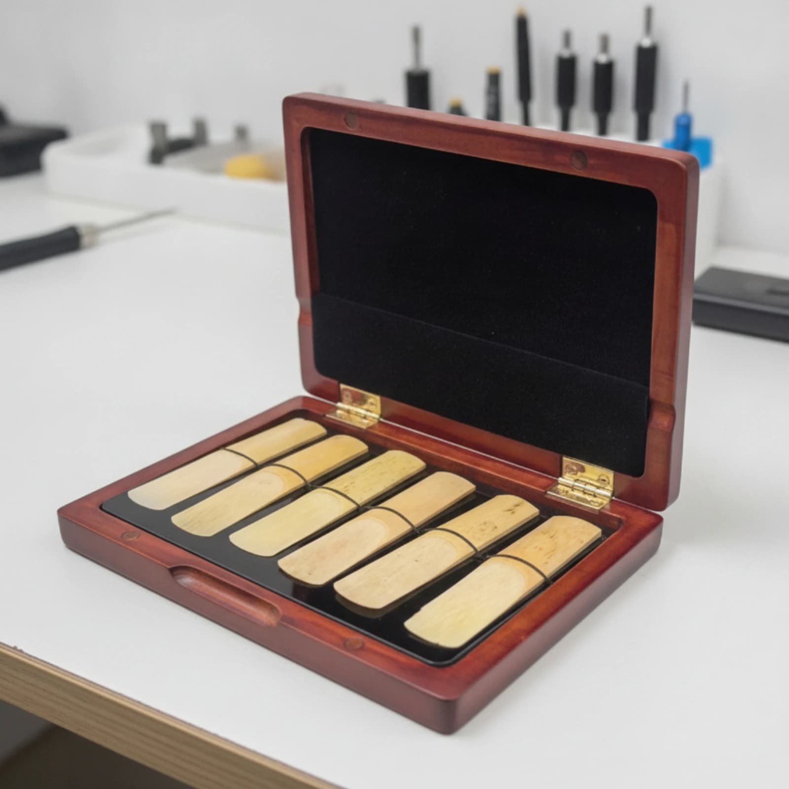 Wooden Mouthpiece Accessory Case Elegant 6 Mouthpiece Accessory Storage Box Holder Safeguarding Compact for Woodwind Players