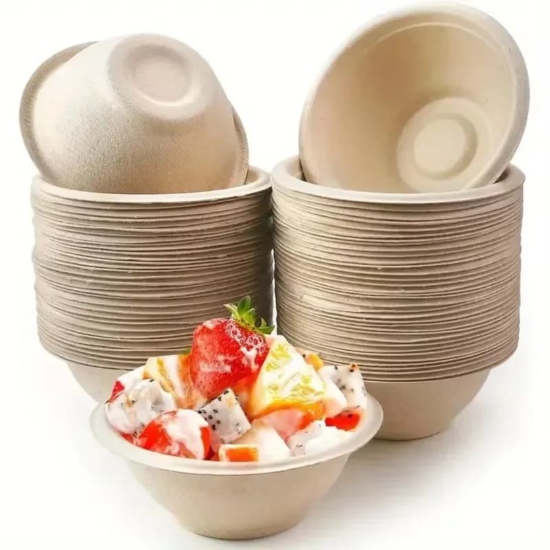 20/50Pcs Paper Bowls, Disposable Boxes For Dessert Ice Cream Soup Salad Pasta Snack, Party Picnic BBQ Food Container Supplies