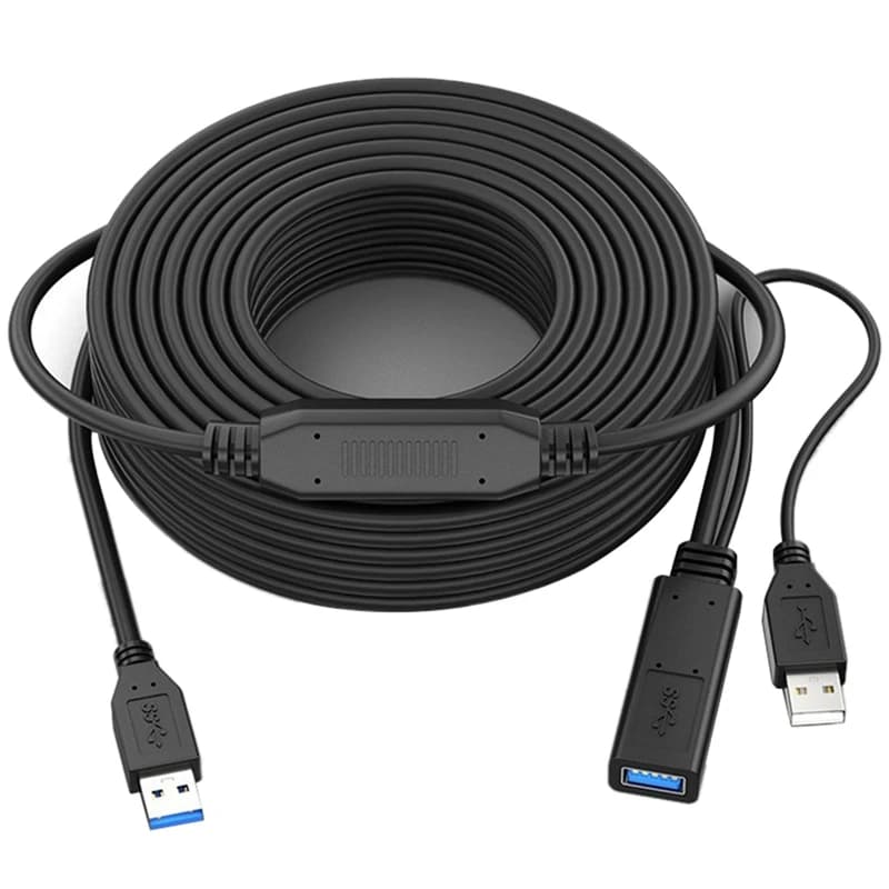 Cavo di prolunga USB 3.0 cavo di prolunga attivo maschio-femmina ripetitore USB con ripetitore di segnale 49.2 piedi/15 metri, durevole