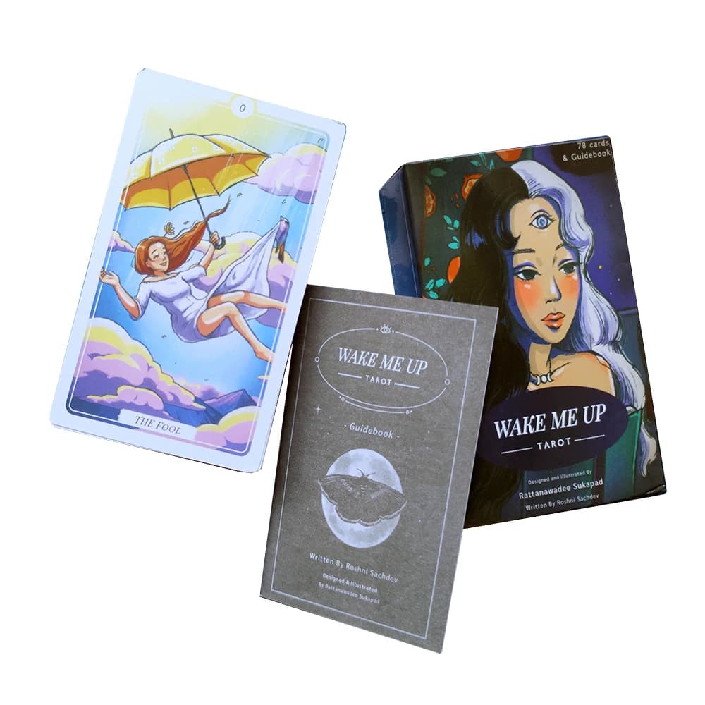 Le carte dei tarocchi svegliami da 12 cm x 7 cm per principianti con guida Libro Gioco da tavolo Rune Divinazione Stregoneria Mazzo inglese