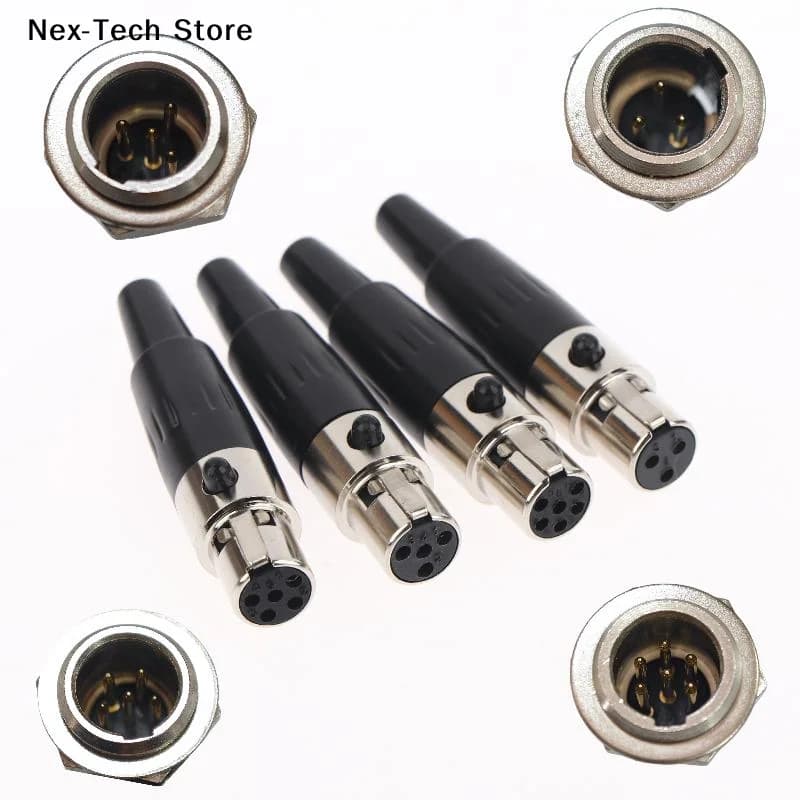 1 Pezzo Mini Connettore XLR Audio Diritto Femmina/Maschio a 3/4/5/6 Pin Piccolo per Cavo Microfono