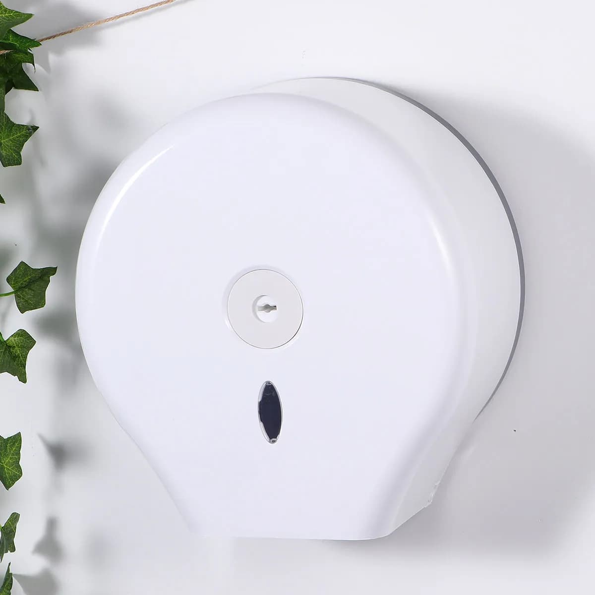 Round Wall Mounted Toilet Paper Holder ABS Material Key Lock Design for Hotels Offices Schools Banks Tissue Dispenser Clutter