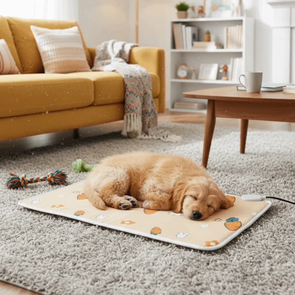 Cuccia per Animali Domestici Anti-Morso, Coperta Elettrica per Animali con Termostato, Tappetino Riscaldante Impermeabile per Gatti, Tappetino Riscaldante Sicuro e Caldo per Animali Domestici, Invernale