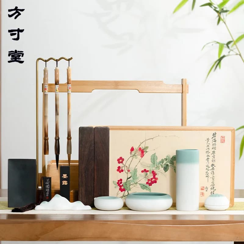 Study four treasures set, pen, ink, paper and inkstone, a full set of gift boxes, special brushes for gifts, calligraphy, profes