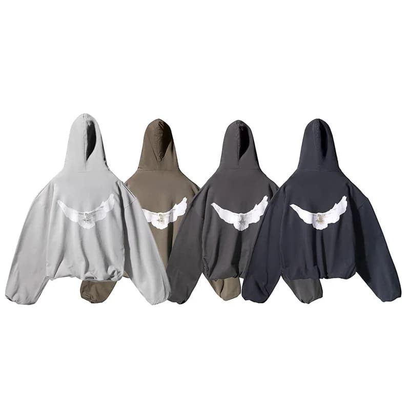 2026 KANYE WEST Peace Pigeon Hoodie Oversized Single-Layer Heavyweight Hooded Sweatshirts