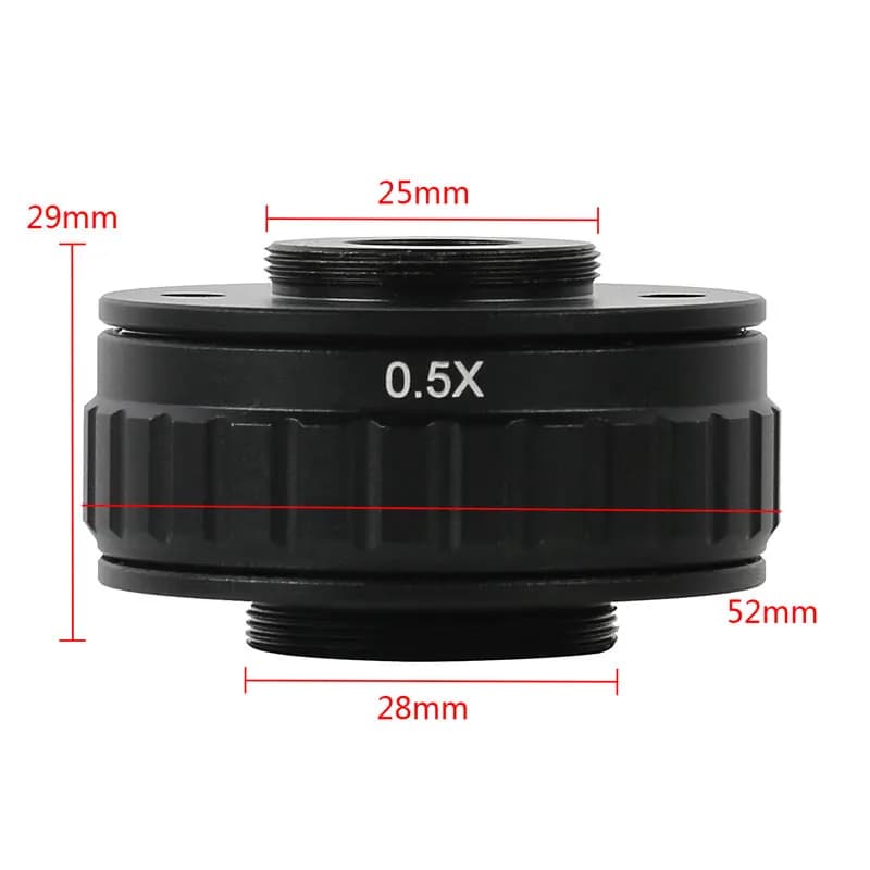 SZM CTV 1/2 SZMCTV 0.5X 28mm a 25mm Adattatore per microscopio stereo trinoculare C Mount Camera per 4K HDMI VGA USB Fotocamera microscopica