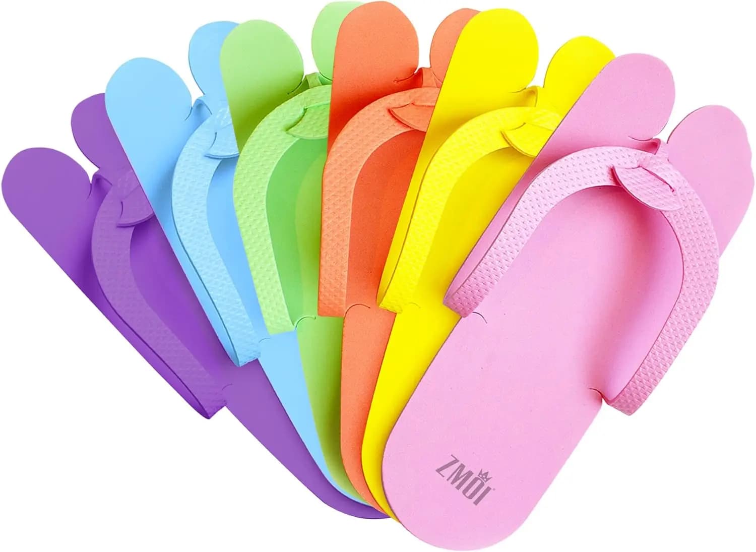 24 Pairs Disposable Pedicure Slippers - Anti-Slip EVA Foam Flip Flops, One Size, Fun Colors for Spa & Salon