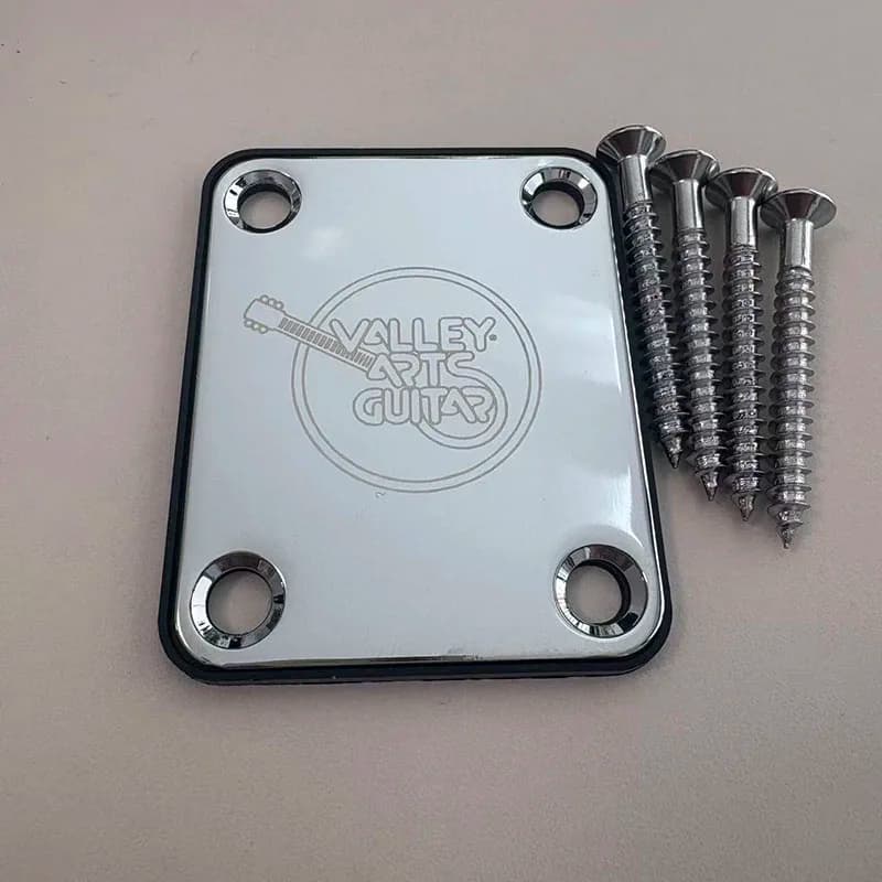 Piastra per manico di chitarra Custom Shop Valley Arts con logo argento