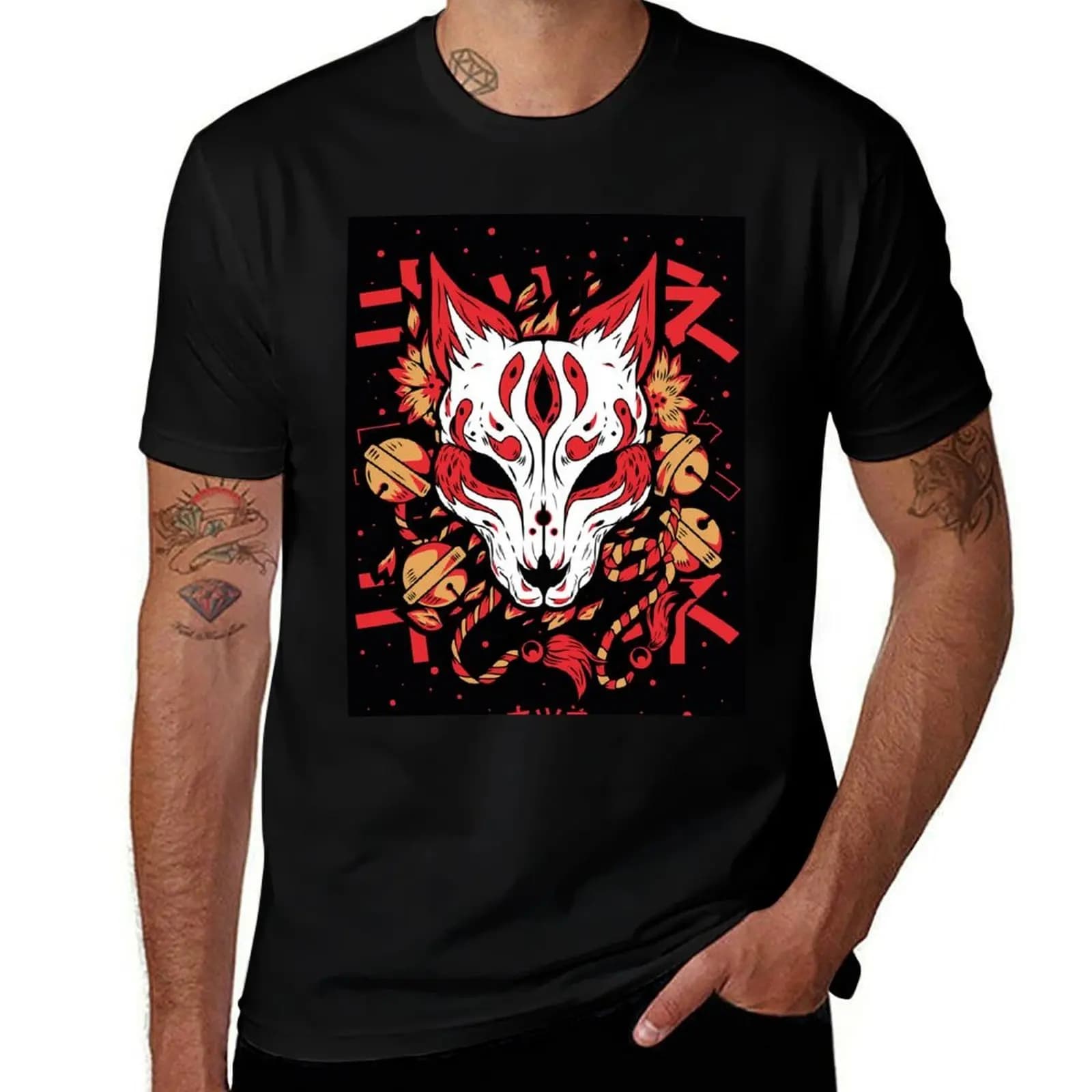 The Great Mascara Kitsune T-Shirt Plus Size Loose Short Sleeve Top T-Shirt