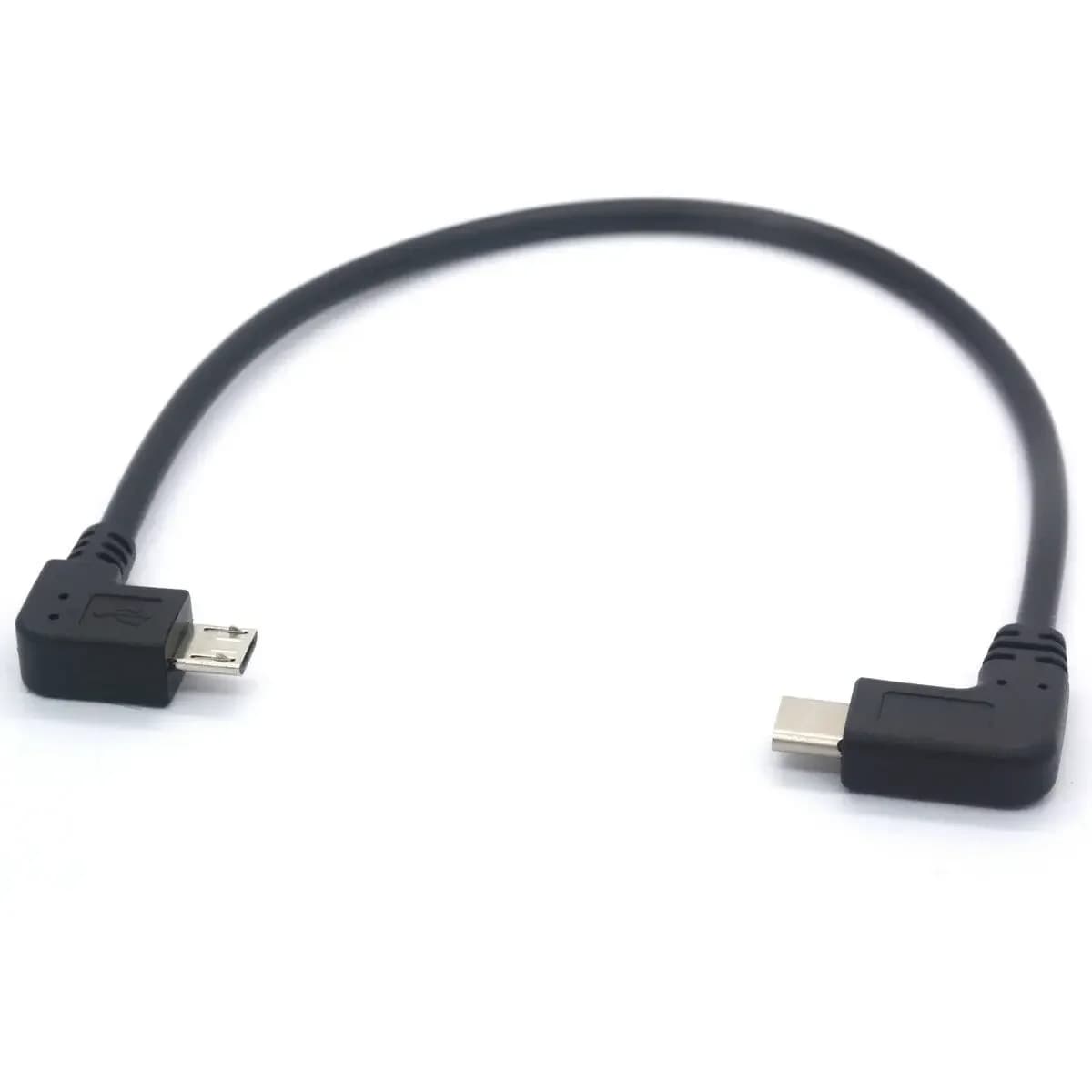 Type C to Micro USB Cable, 90 Degree Micro 5 Pin Male to USB C Male Extension