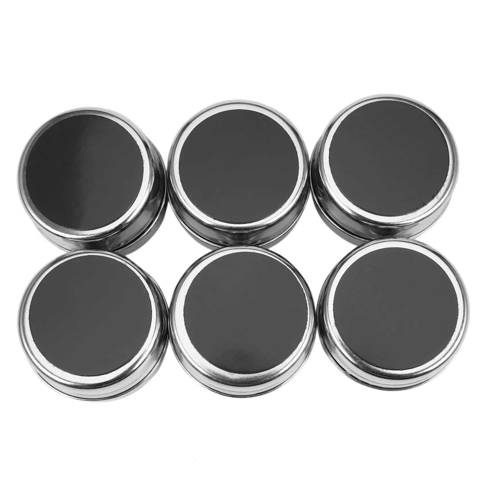 ABGE-12Pcs / Set Clear Lid Magnetic Spice Jar Stainless Steel Spice Sauce Storage Container Pots Kitchen Condiment Holder