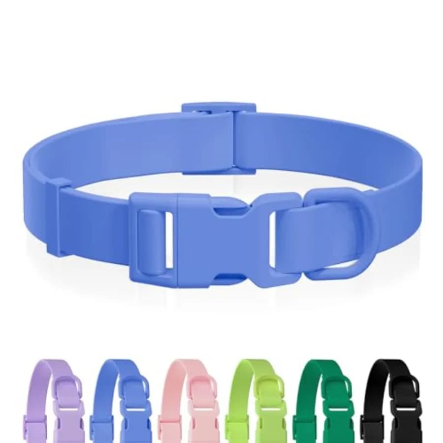 Waterproof Rubber Dog Collar, Odor-Resistant and Easy to Clean, Ideal for Daily Walks, Rainy Days, Swimming and Hiking, Fits Sm