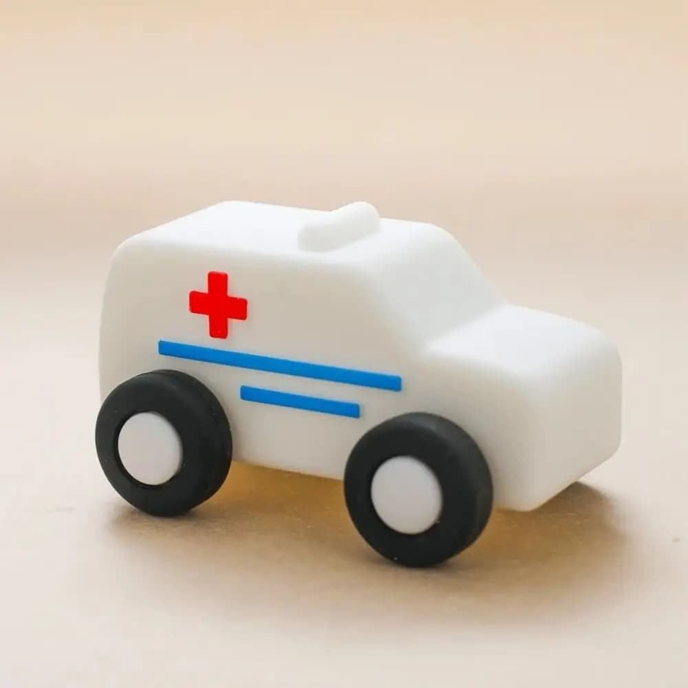 Sviluppo tattile Massaggiagengive in silicone Massaggiagengive in silicone per uso alimentare BPA Free Dentizione Auto Cartoon Baby Silicone Car Bambini