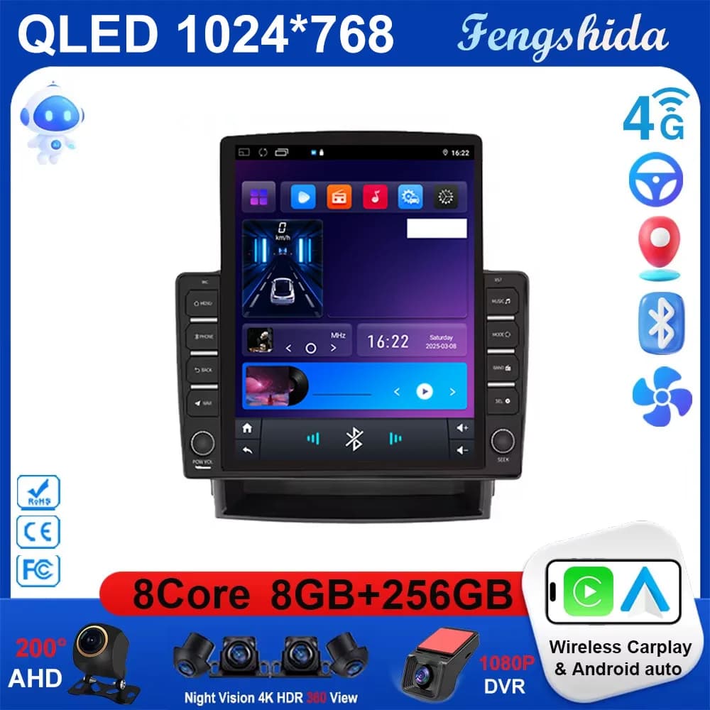 9.7 Android 15 Stile Verticale Schermo Autoradio Per Toyota Alphard Vellfire 2008 2015 GPS di Navigazione Lettore Multimediale Carplay