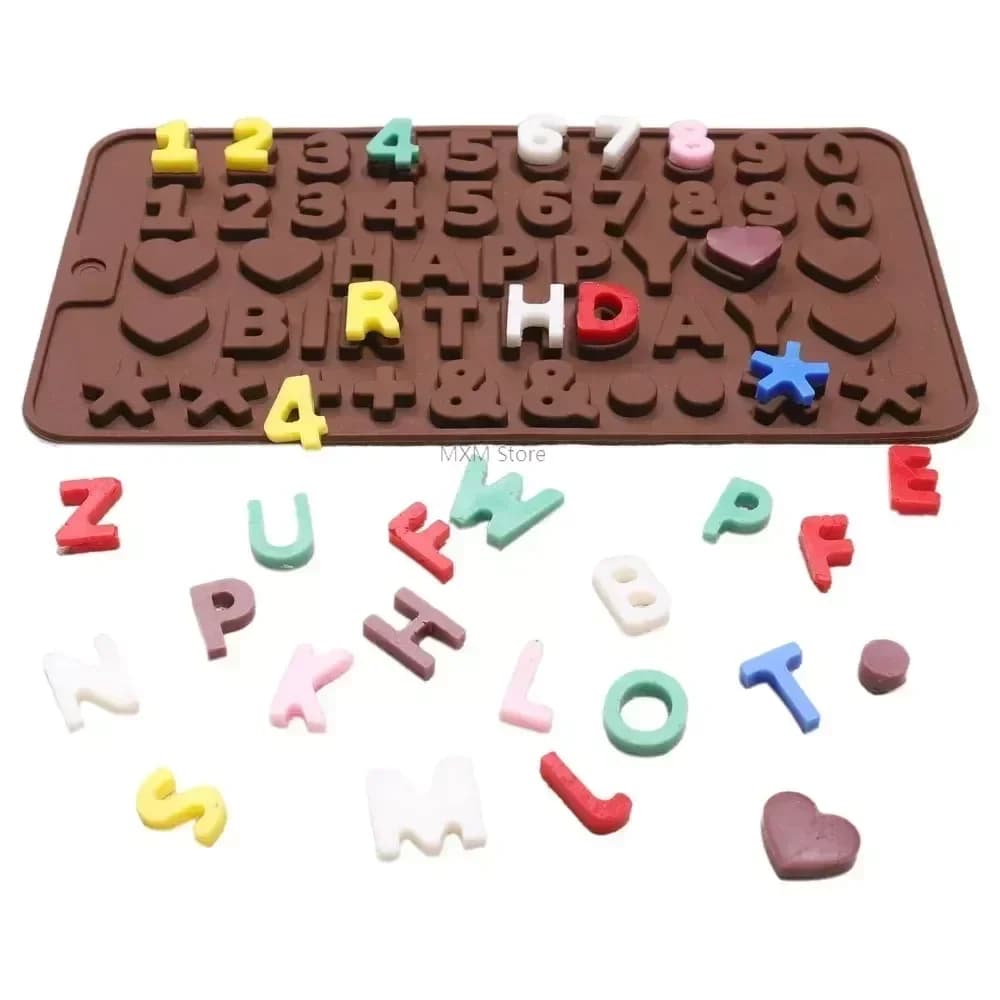 Stampo in Silicone candela che fa stampi per pasticceria Jelly Bar stampo per alfabeto inglese biscotti gelato decorazione per torta Set regalo lettera Candy