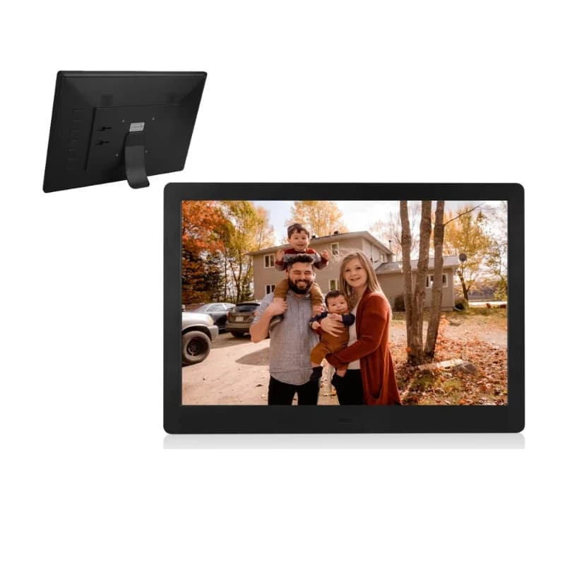 Cornice digitale intelligente con supporto per la riproduzione automatica di video e di presentazioni di immagini, disponibile nelle dimensioni 12, 13.3, 14, 15.4 pollici.