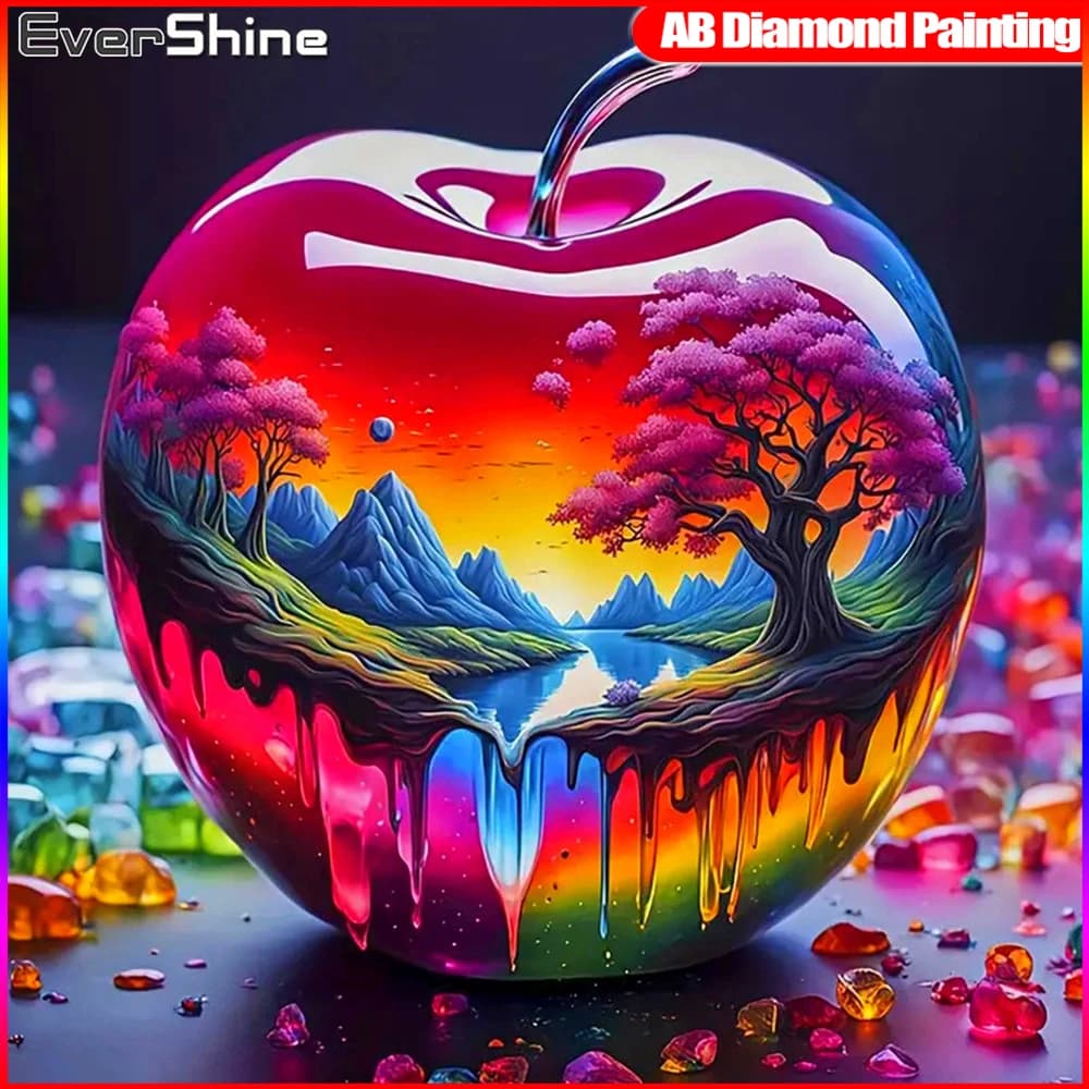 EverShine Diamond Painting Apple AB Drill Cross Stitch ricamo paesaggio immagine di strass mosaico regalo fatto a mano