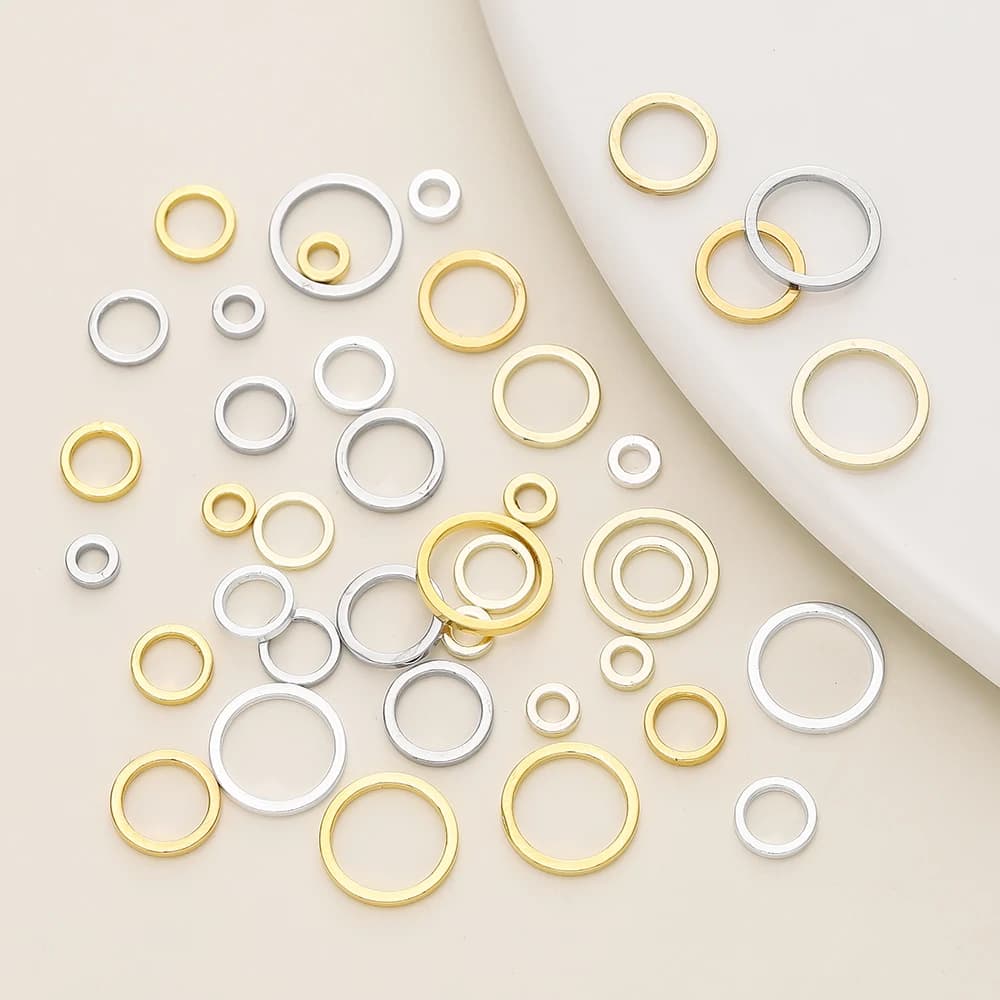 10/20 Pz/pacco 14K/18K Color Oro Ottone Placcato Chiudi Anelli di Salto Anelli Divisi Connettore per la Collana di Gioielli Che Fanno Accessori
