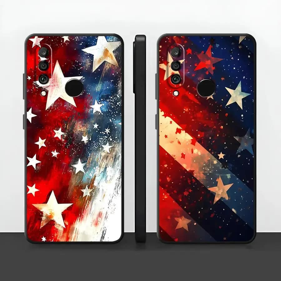 Abstract Star Flag Case for Huawei P20 Lite 2018 P30 P20 Pro P20 P40 Lite P Smart 2019 Funda Phone Cover
