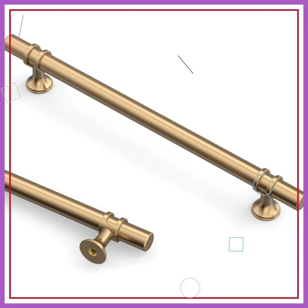 Confezione da 10 maniglie per mobili da cucina color bronzo champagne da 12,6 pollici (320 mm), maniglie per cassetti, ferramenta per mobili
