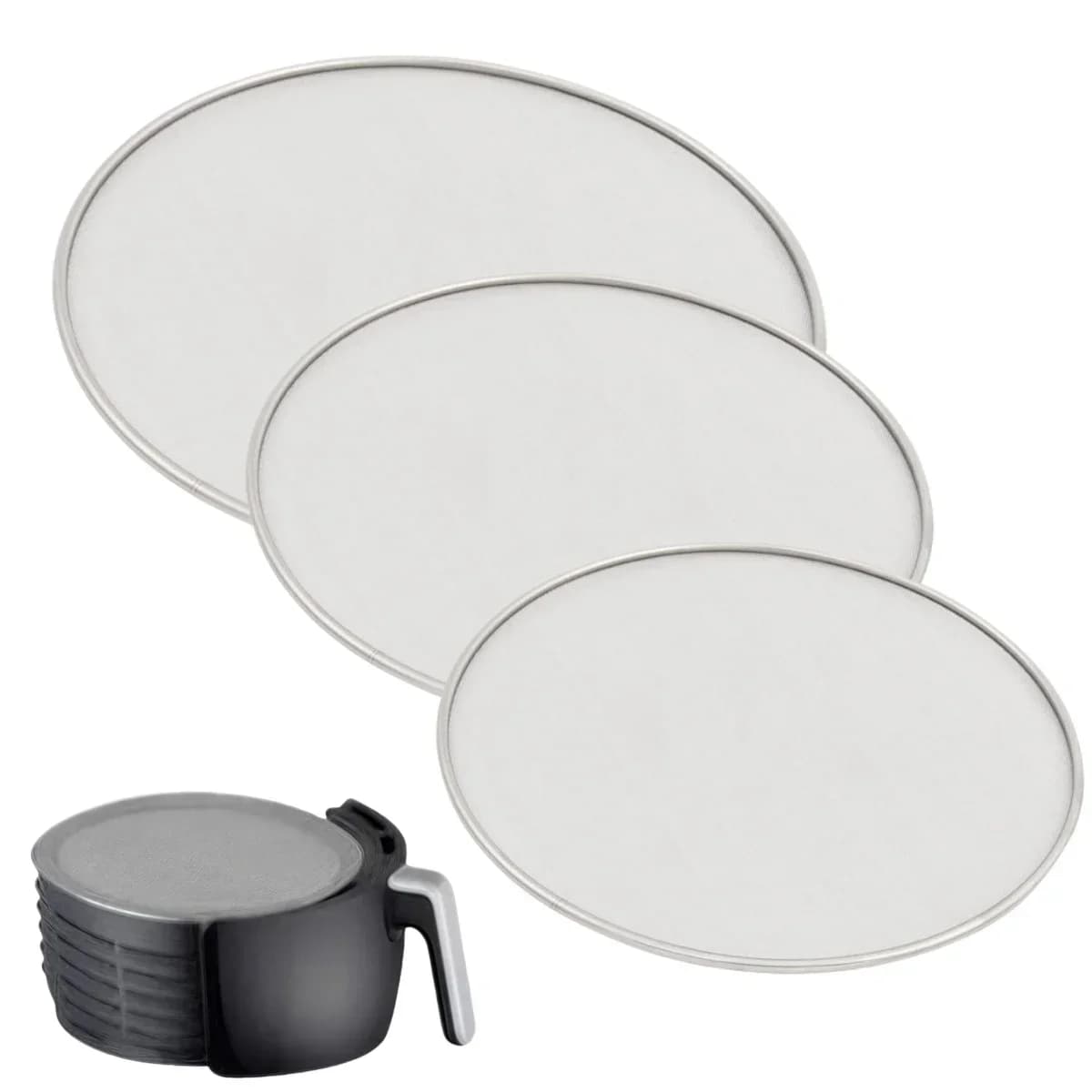 Stainless Steel Antispray Protection for Air Fryer, Designed for Efficient Cooking, Easy to Disassemble and Maintain