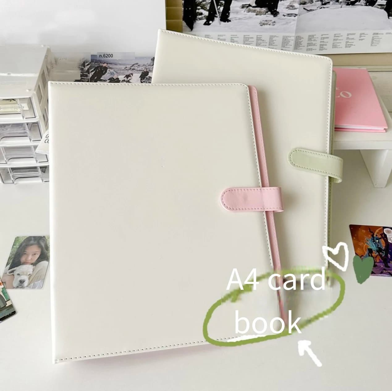 A4 Candy Color Binder photobcards Storage Book kawaii Pu Leather 9 grid 3 pollici Idol Kpop Album Photo Journal School Stationery
