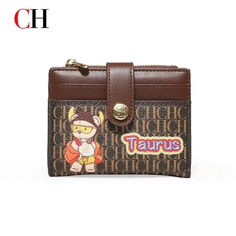 CH Fermasoldi da donna Design di nicchia Portafoglio per carte con sensazione premium Dodici segni zodiacali Modelli animati Portafoglio dal design stampato alto