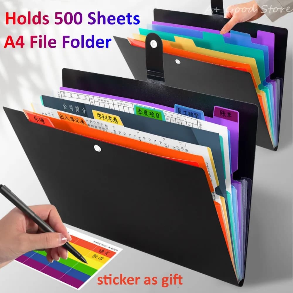 Borsa portaoggetti per cartelle di file A4 espandibile a 7 strati Carta di prova Organizzatore di documenti Valigette di file Forniture per ufficio di cancelleria scolastica