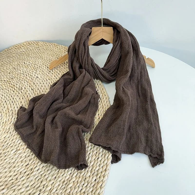Long cotton and linen scarf, autumn spring accessory for summer holiday gift