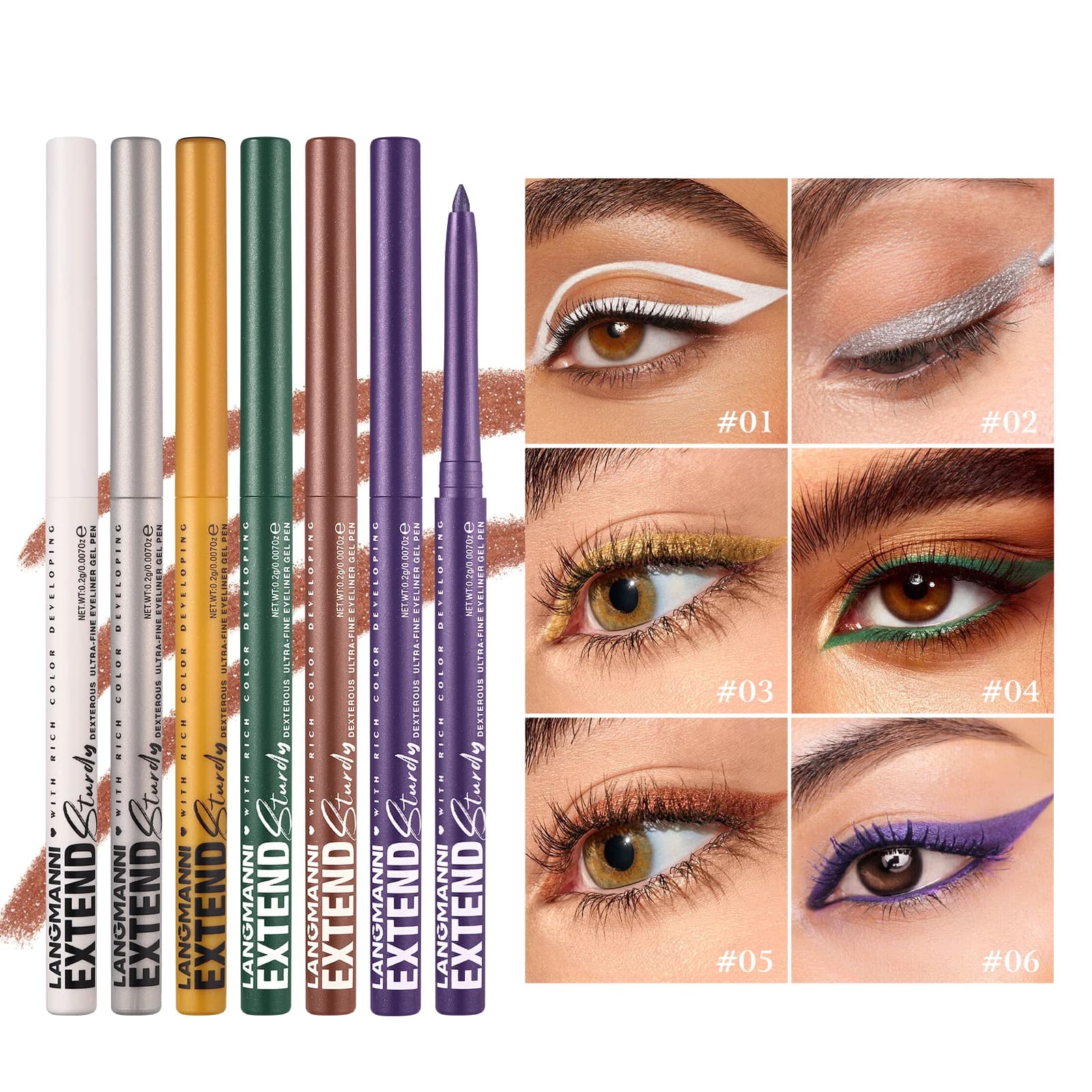 Waterproof and sweat resistant eyeliner pen, durable, easy to color, quick drying and smooth texture, creates a perfect eye makeup