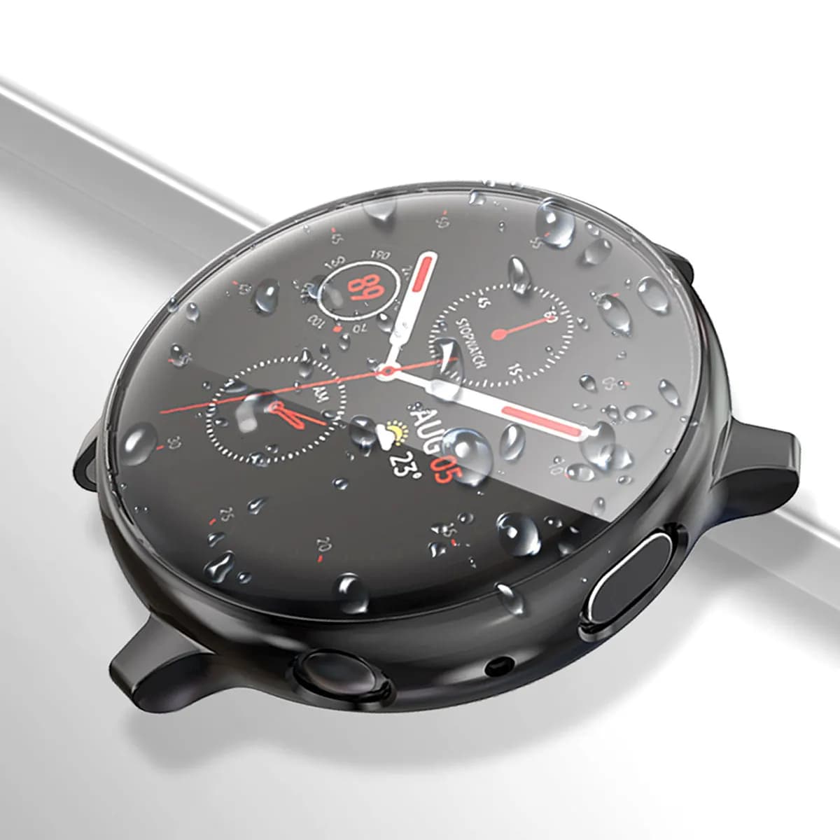 Electroplate Watch Case Cover Black 44Mm Anti-Scratch Protective Frame Smartwatch Protective Shell Compatible