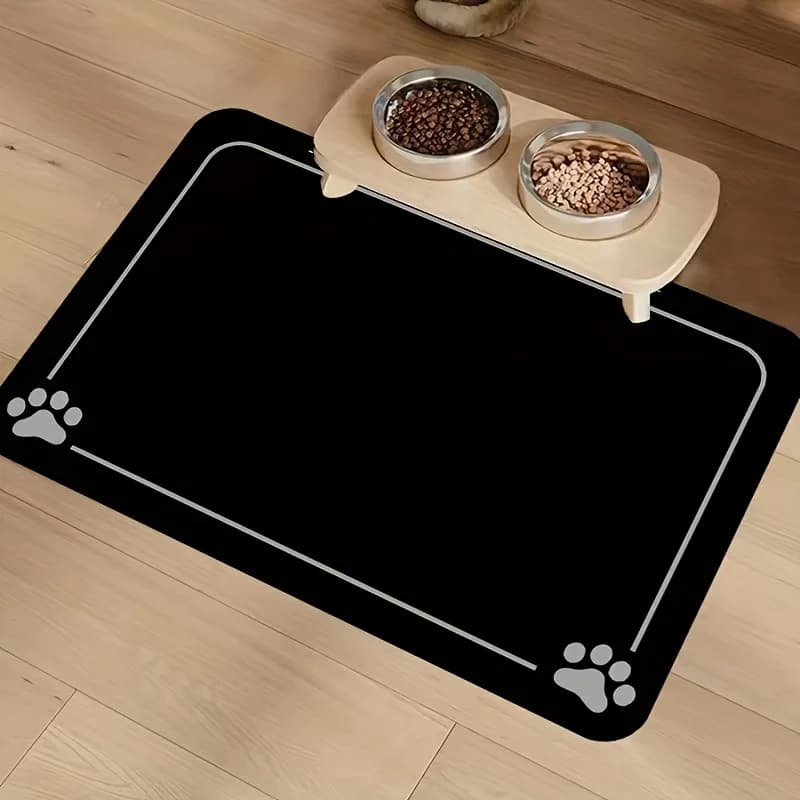 Tappetino per alimentazione per gatti e cani per ciotola per cibo e acqua, tappetino per animali domestici, assorbente, antiscivolo, ad asciugatura rapida, per bevande disordinate