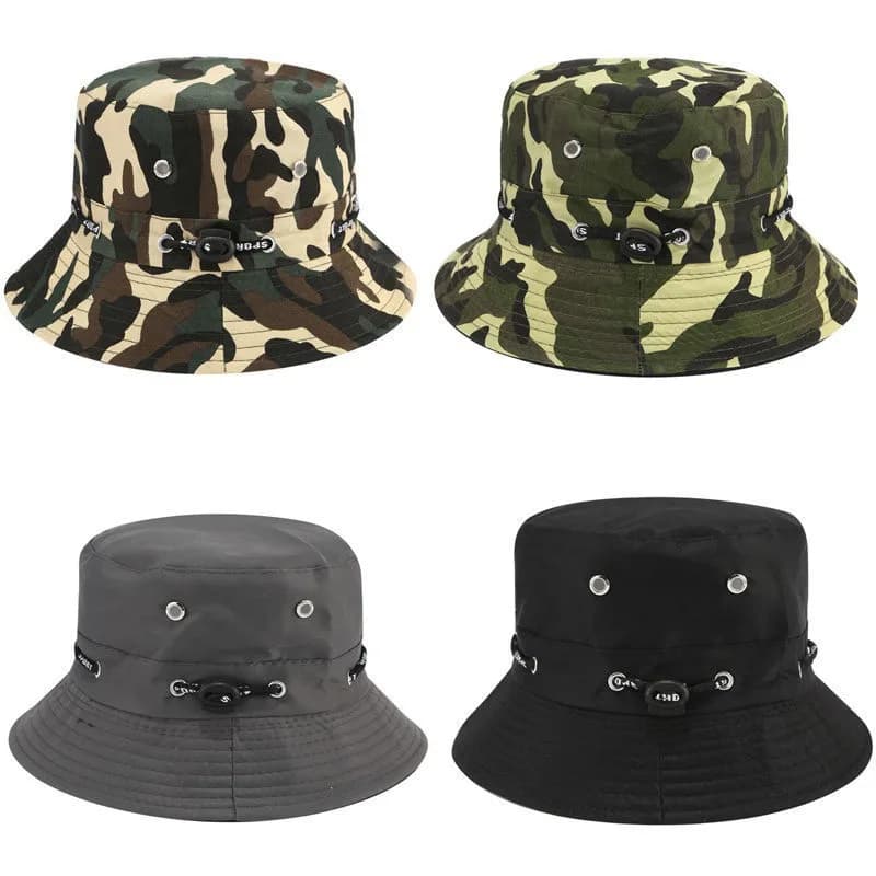 Stringed Bucket Hat Panama Breathable Sun Protection Fisherman Hat For Men Women Girls Summer Travel Sports Hiking Beach Bob Hat