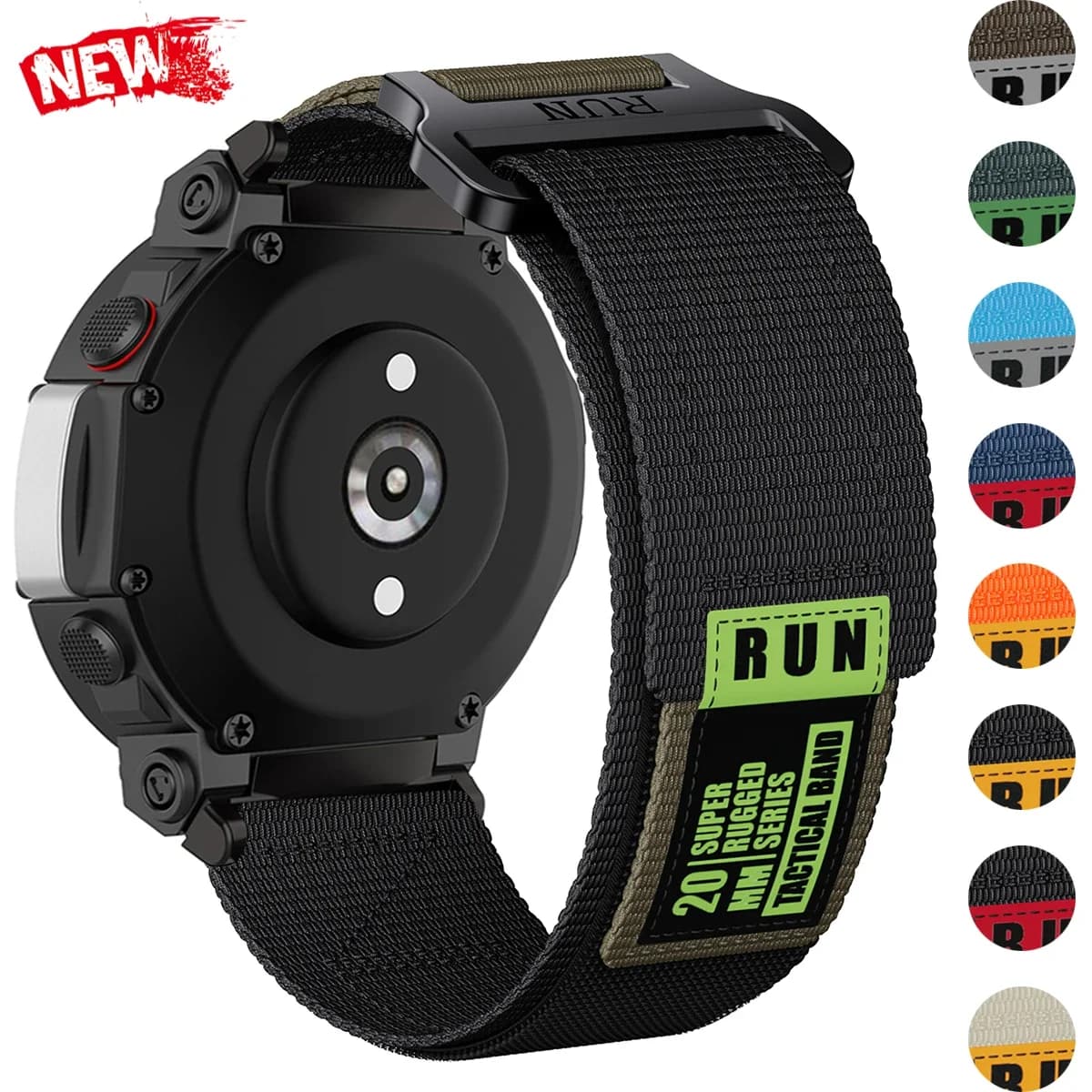 Cinturino tattico in nylon per Huami Amazfit T-rex 2 3/Cinturino ad anello ultra elastico per Amazfit Trex Pro/T-Rex Smartwatch Bracciale sportivo