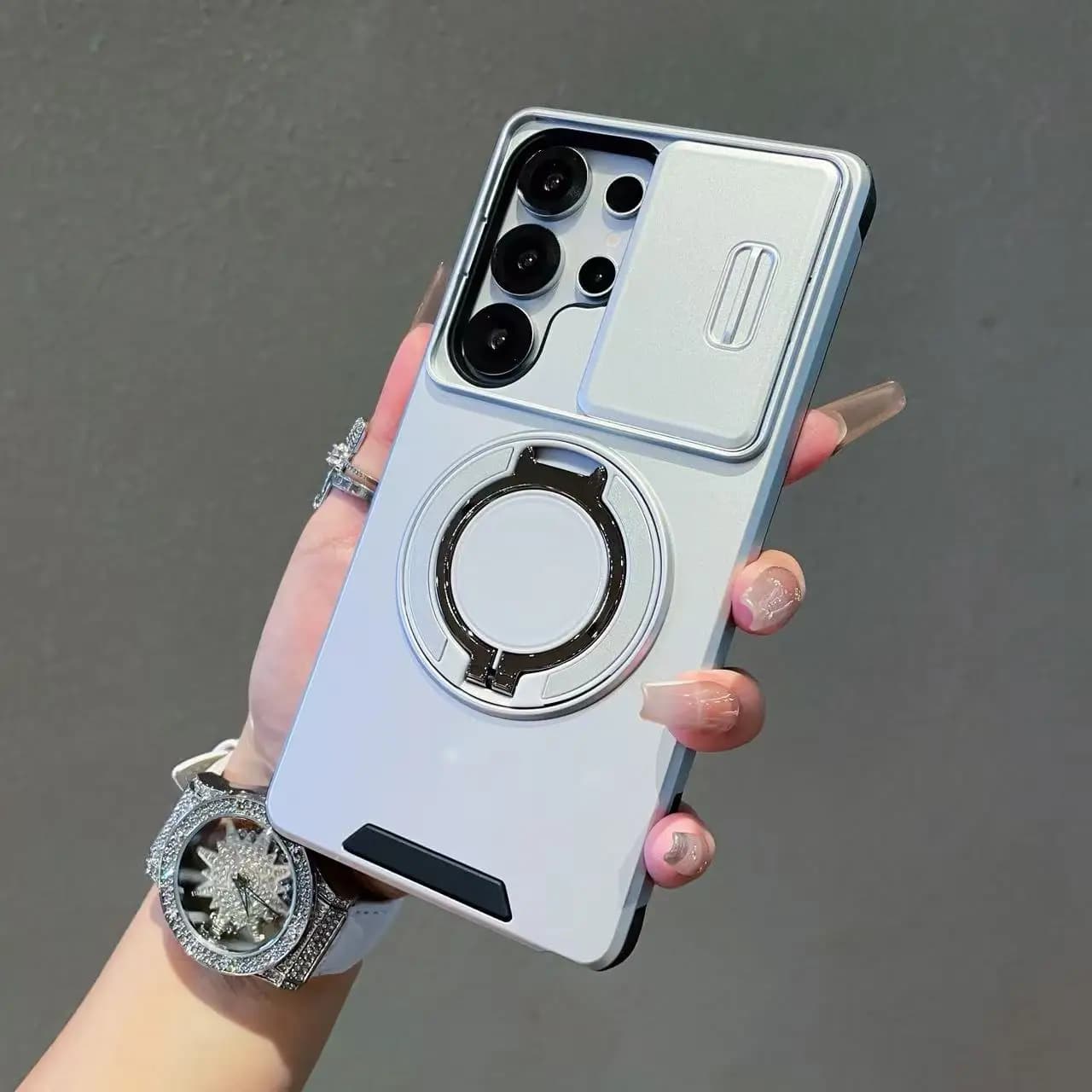 Slide Camera Protection Case For Samsung S26 S25 S24 S23 FE S22 Ultra Plus A57 A17 A56 A36 A16 A06 A55 A35 Magnetic Holder Cover