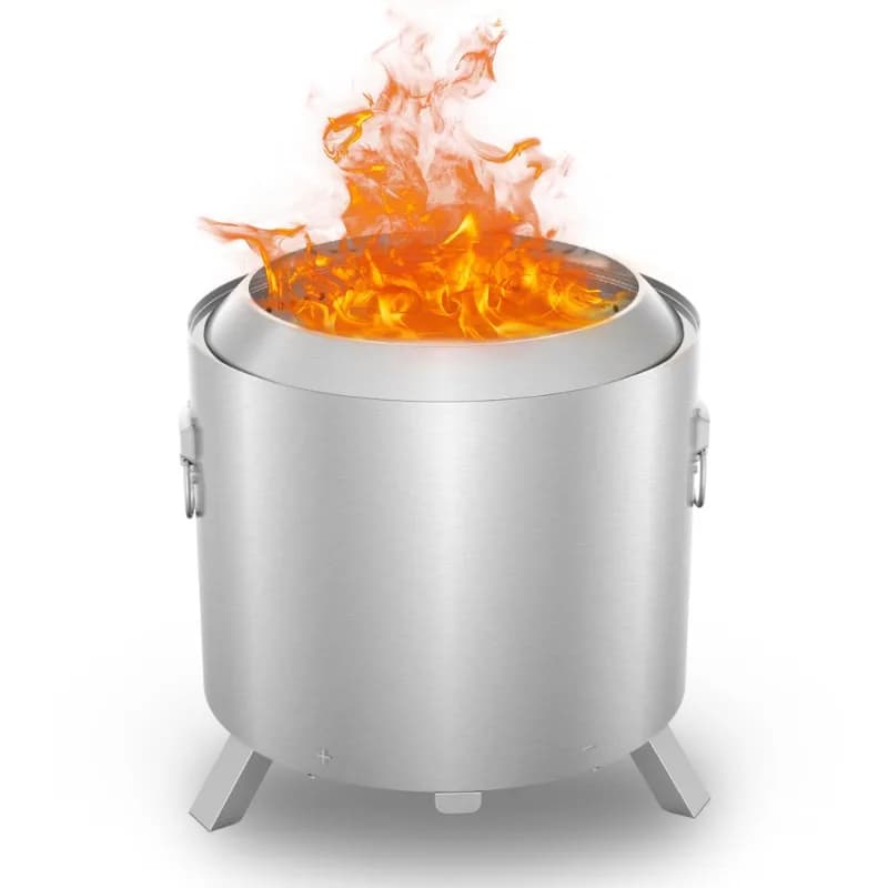New smokeless stainless steel integrated stove, courtyard smokeless barbecue stove, outdoor camping bonfire stove