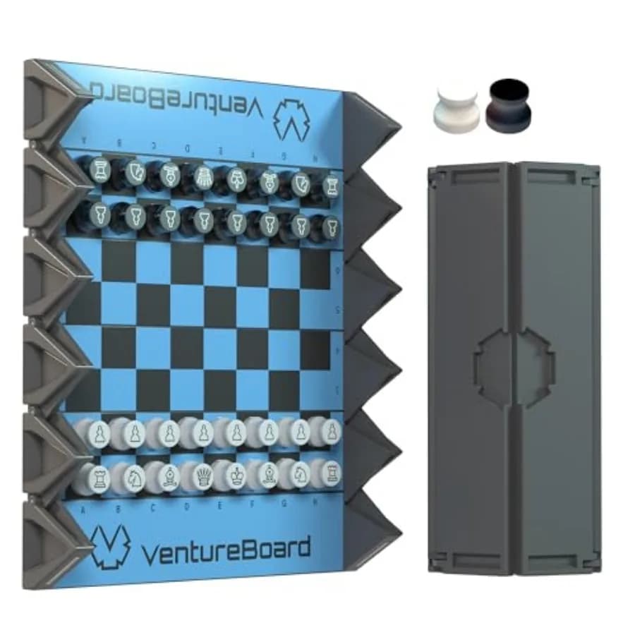 New 6 Inches Magnetic Unique Chess Set Board Game - 2 Extra Queens - Folding Board, Portable Travel Chess Board Game Pieces - B
